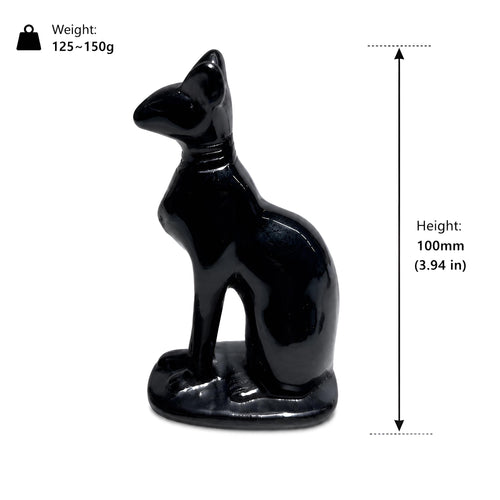 Black Cat Figurine, Glossy Feline Statue, Modern Gothic Decor, Animal Sculpture, Shelf Accent, Witchy Gift, Home Ornament.
